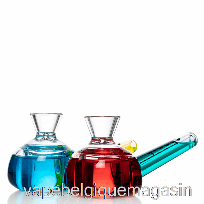 Vape Belgique Cheech Glass Double Chignon Congelable Pipe à Main Jaune/rouge